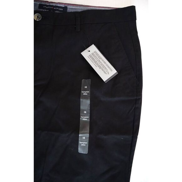 Tommy Hilfiger Women's Sz 16 Black Flex Hampton Cuffed Chino Straight-Leg Pants - Picture 7 of 16